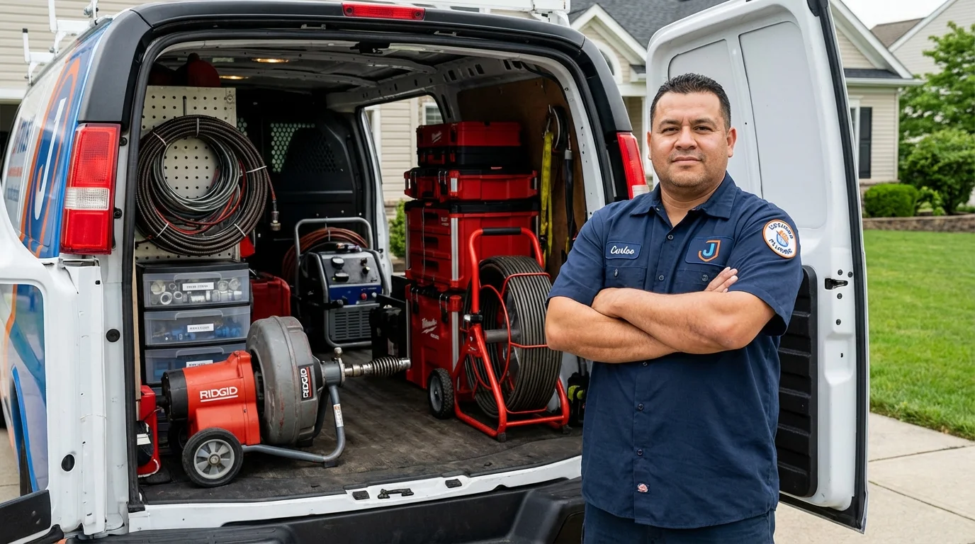 Professional drain cleaning equipment and Johns Plumbing LLC plumber in Wessington Springs