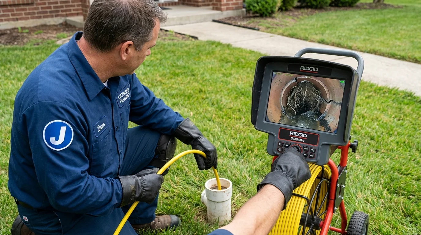 Sewer camera inspection being performed by Johns Plumbing LLC in Wessington Springs