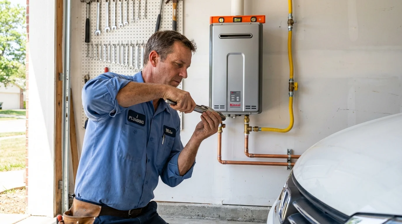 Tankless water heater installation by a Johns Plumbing LLC plumber in Wessington Springs